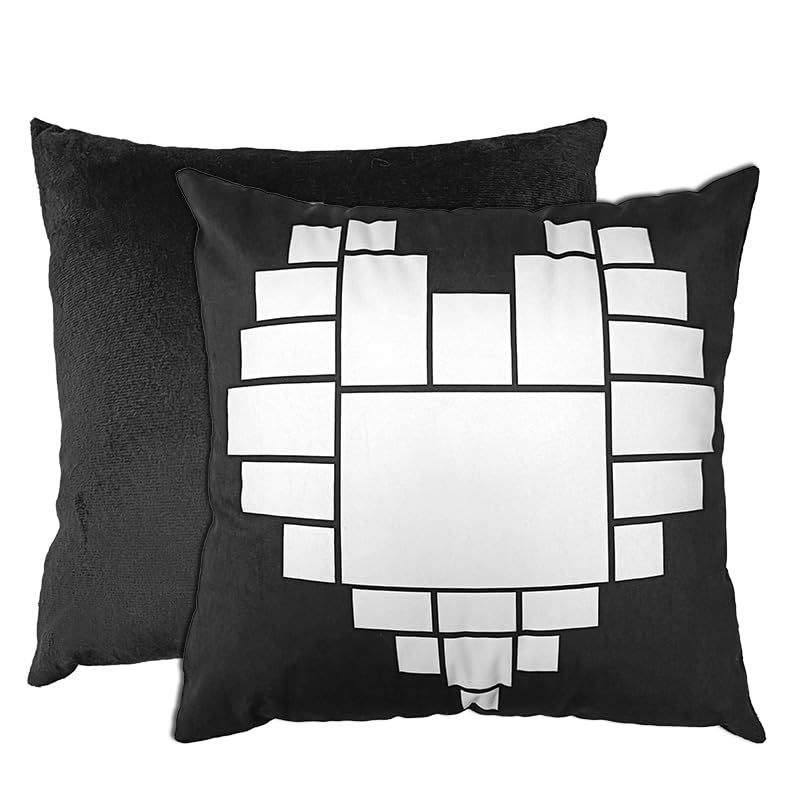 Subtransfer 6 Pack Sublimation Pillow Case Heart Pillow Covers 16x16 Double Sided Sublimation Blank Panel Pillow Case (6 Pack A) Subtransfer
