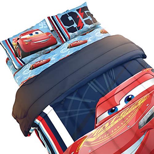 Disney/Pixar Cars 95 Full Size 4 Piece Sheet Set with Lightning McQueen (Offical Disney/Pixar Product) Jay Franco