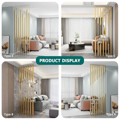 Ceiling to Floor Partition Post/Room Dividers Metal Slats,5/8/10pcs Privacy Screen Post Wall Poles Columns for Room Separation,No Drill Installation(5pcs,275cm/108in/9ft) Renmlion