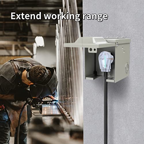 RVMATE 250V 40 Feet Welder Extension Cord, 8 AWG NEMA 6-50 STW Heavy Duty Welding Cord with LED Indicator RVMATE