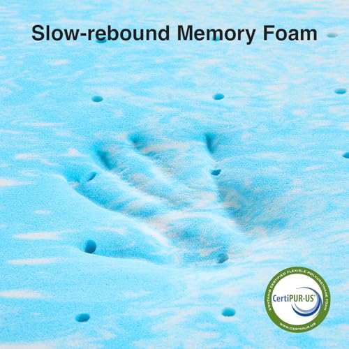 Novilla Memory Foam Mattress Topper Queen - 3 Inch Cooling Gel Infused Memory Foam | Slow-Rebound Pressure Relief | CertiPUR Certified | Comfort for Sleeper Sofa, RV, Camper, Dorm Room Novilla