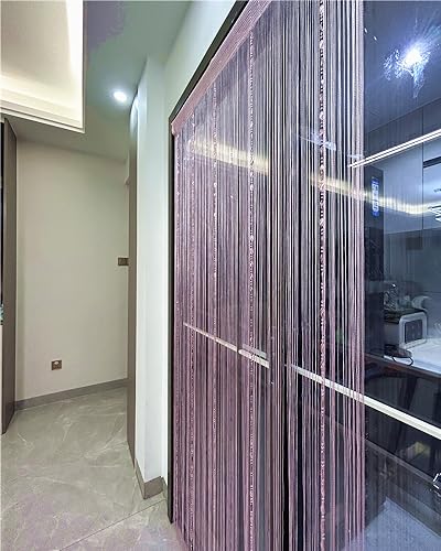 ave split 100cmX200cm Decorative Door String Curtain Beads Wall Panel Fringe Window Room Divider Blind for Wedding Coffee House Restaurant Parts Door Divider Beads Tassel Screen Decoration (pink25) ave split