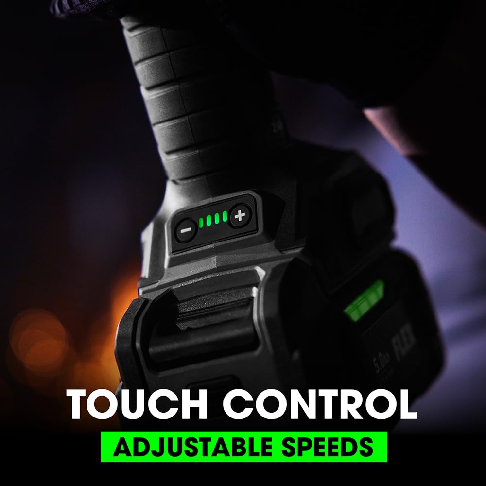 FLEX 24V Brushless Cordless 5-Inch 10,000 RPM Variable Speed Paddle Switch Angle Grinder Kit with 5.0Ah Lithium Battery and 160W Fast Charger - FX3171A-1C FLEX