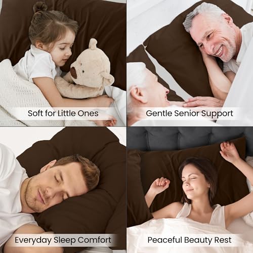 Utopia Bedding King Pillow Cases - 2 Pack - Envelope Closure - Soft Brushed Microfiber Fabric - Shrinkage and Fade Resistant Pillow Covers King Size 20 X 40 Inches (King, Brown) Utopia Bedding