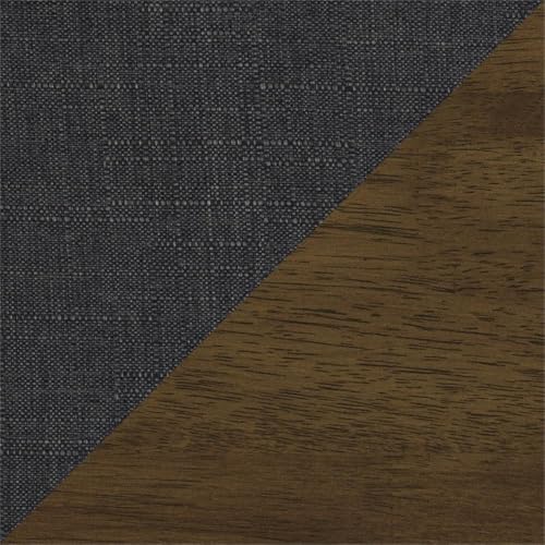 Lexicon Mid Century Modern Accent Chair with Solid Wood Frame in Walnut Finish, Upholstered Living Room Lounge Arm Chair, Thick and Comfy Innerspring Seat Cushion, Linen-Look Fabric, Dark Grey Lexicon