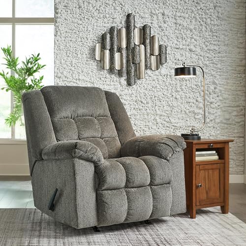 Signature Design by Ashley Kegler Contemporary Tufted Manual Rocker Recliner, Gray Signature Design by Ashley