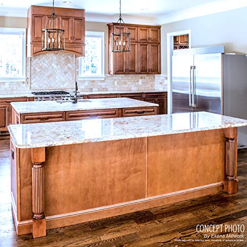Ekena Millwork COL05X05X35LERW Legacy Tapered Cabinet Column (Top Block: 6", Bottom Block: 7"), 5"W x 5"D x 35 1/2"H, Rubberwood Ekena Millwork