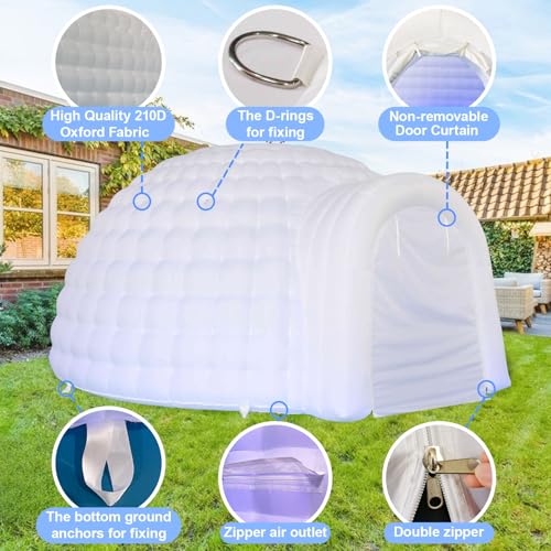 SAYOK 16.5ft Outdoor Portable Inflatable Igloo Dome with Air Blower, Outdoor Dome Tent Portable Night Club Party Tent Event Room for Backyard, Wedding, Event Party SAYOK