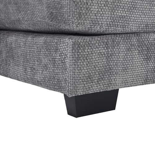 6 Seater Overstuffed Modular Sectional Sofa Cloud Couch with Double Chaise Lounge, U Shaped Chenille Upholstered Leisure Sofa&Couches with Memory Foam and Waist Pillows for Living Room Office Eafurn