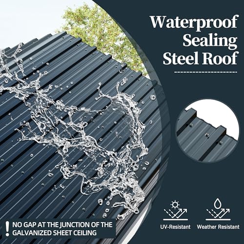 SUNLEI 12X20 FT Carport, Heavy Duty Carport Canopy with Galvanized Steel Roof and Frame, Metal Carport Upgraded Extra Large Garage for Pickup, Boat, Car and Tractors SUNLEI