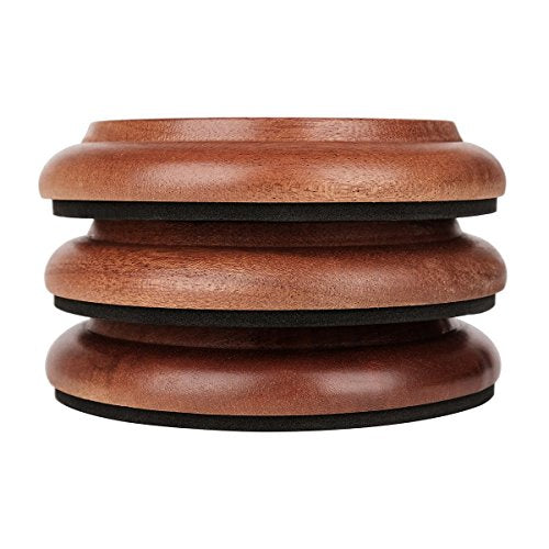 Eison Grand Piano Caster Cups, Solid Sapeliwood Piano Caster with Non-Slip & Anti-Noise Foam Floor Protectors for Hardwood Floor, Set of 3 Eison