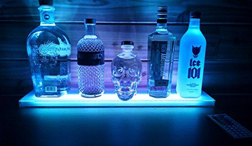 Kipokalor LED Lighted Liquor Bottle Display Shelf, 24Inch Bottle Display Stand Illuminated Home and Commercial Bar Shelves Rack. Kipokalor