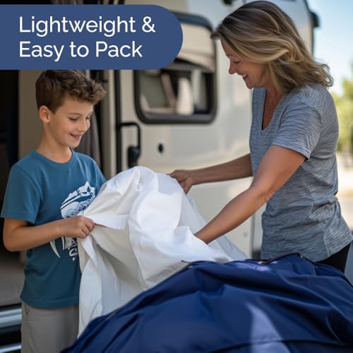 RV King Size Sheet Set 72 X 80 - 4 Piece RV Short Queen Bed Sheets - Ultra Soft, Breathable & Cooling - Designed for Bunks, Trailers & Camper - Fits 8” to 12" Mattress - Hotel Luxury Bedding - White CGK Unlimited