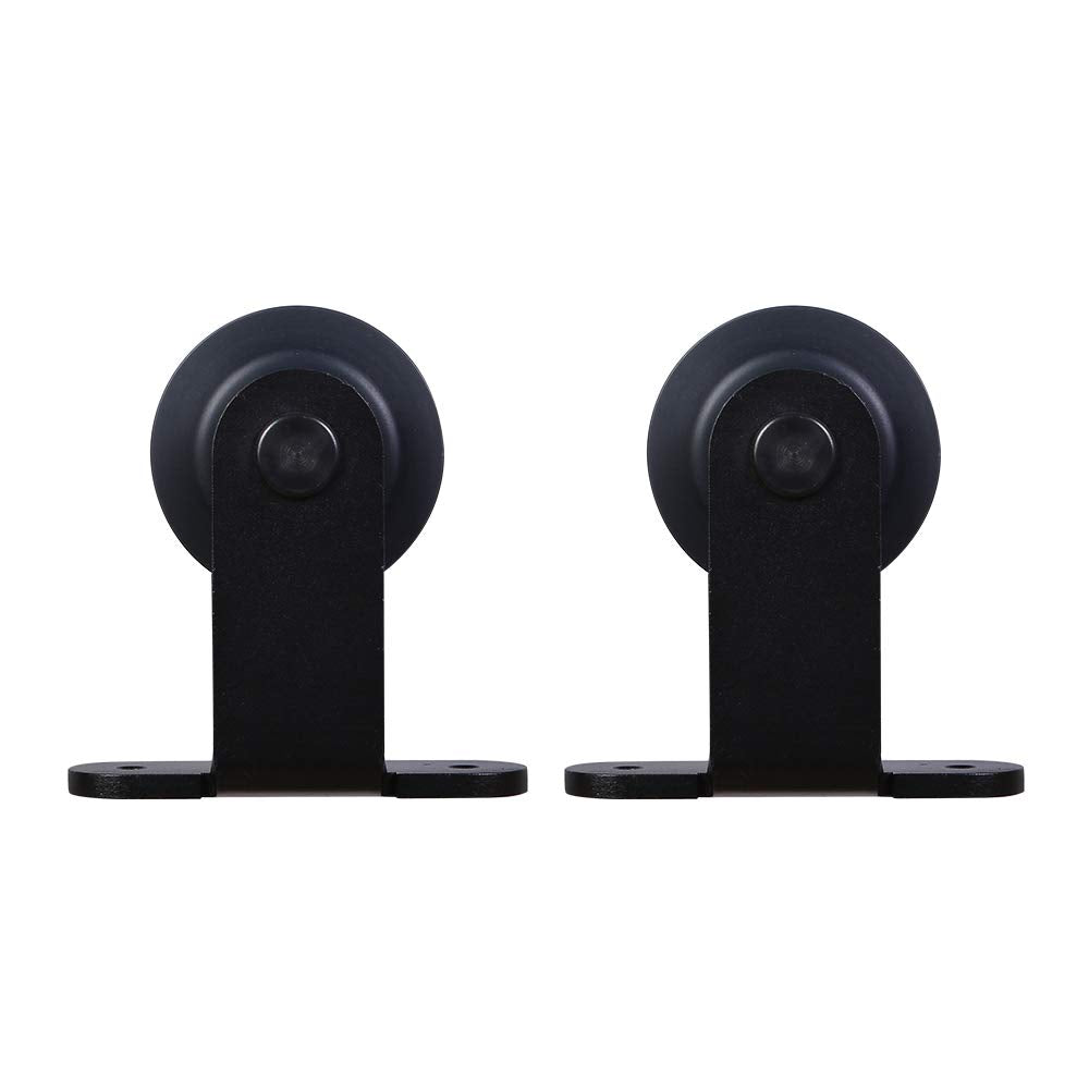 CCJH 6.6FT Sliding Barn Door Hardware Kit, Heavy Duty, Smoothly and Silently, Easy to Install, Fit 39.6" Width Single Door Panel, T-Shaped Style Black CCJH