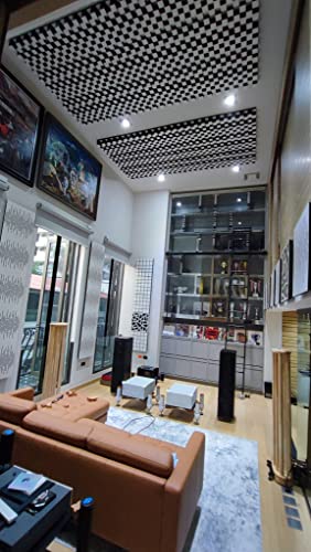 (2 Pack) — Sound Acoustic Studio Diffuser «Sirius» | 2D QRD | Diffusion - Reflection - Absorption - Soundproofing - Insulation | Wall Art Panel | (20"x20"x6" (50x50x15.3cm), Black) ua-acoustics