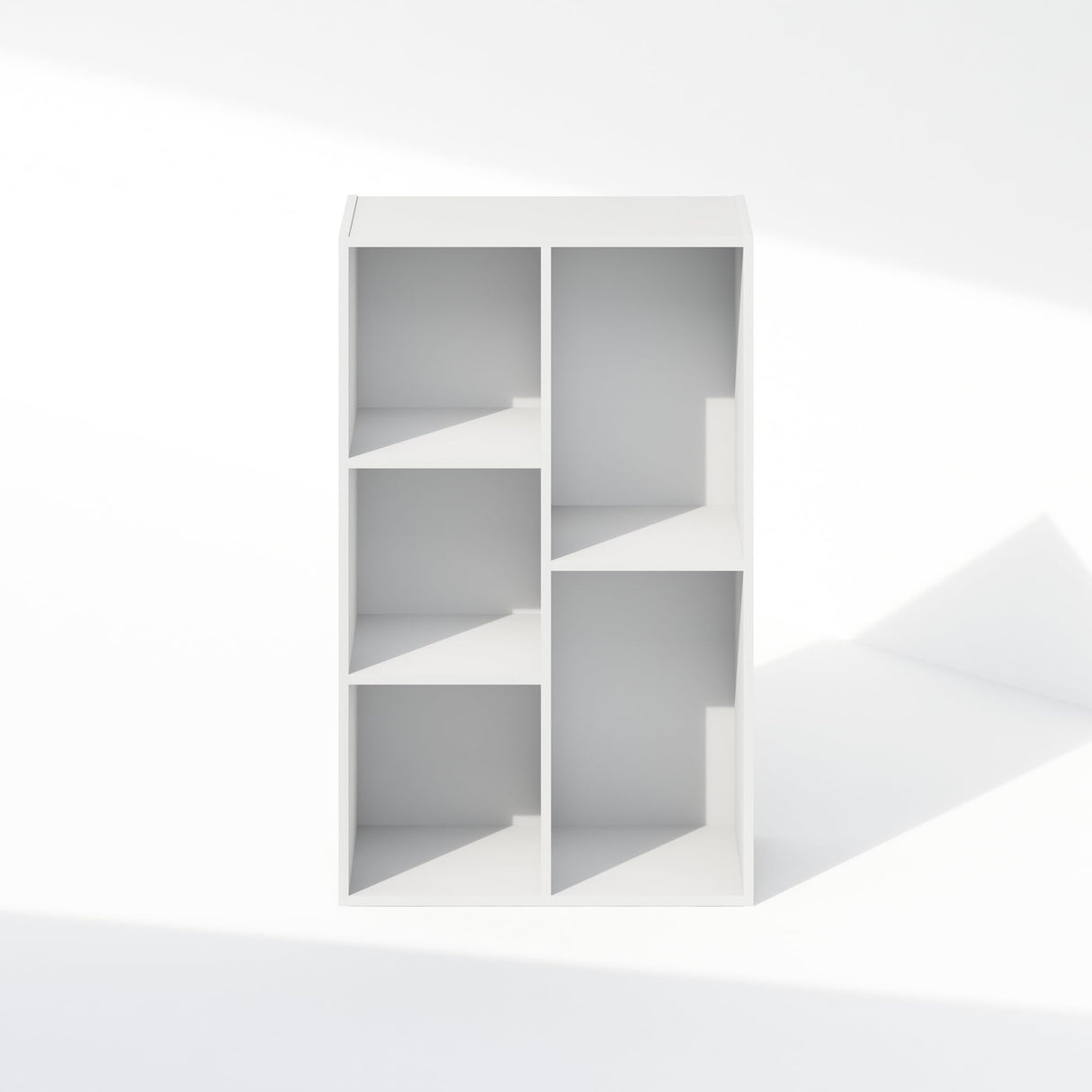 Furinno Reed 5-Cube Open Shelf Clothing & Closet Storage Organization, White Furinno