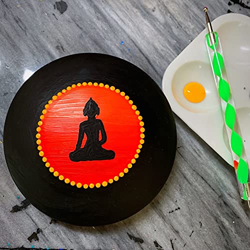 Mold for Making Stones with Dome Template - Design #2 - Happy Dotting Company - Round Smooth Pebble Like for dot Art Rocks, Mandala Art DIY Crafts Painting Drawing - Gypsum, Cement Rock Casting Happy Dotting Company