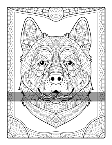 Amazing Dogs Coloring Book: Beautiful Dogs, Adorable Puppies, and Relaxing Designs for Adults and Teens WoodArtSupply