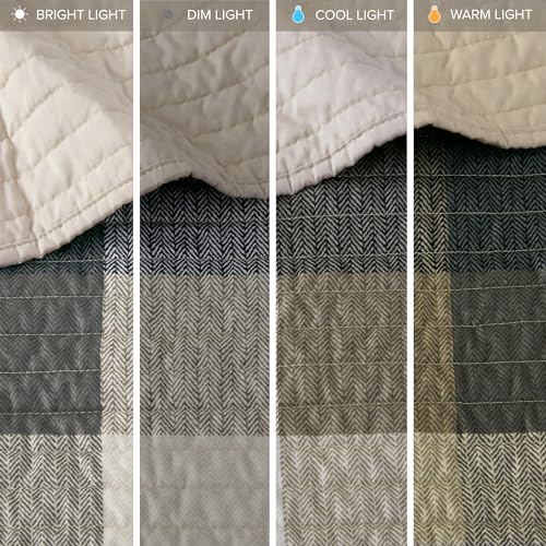 Madison Park Ridge Daybed Cover Set - Cabin Lodge Plaid Herringbone Print Reversible Design, All Season Luxury Bedding with Bedskirt, Matching Shams, Decorative Pillow, 39"x75", Neutral 6 Piece Madison Park