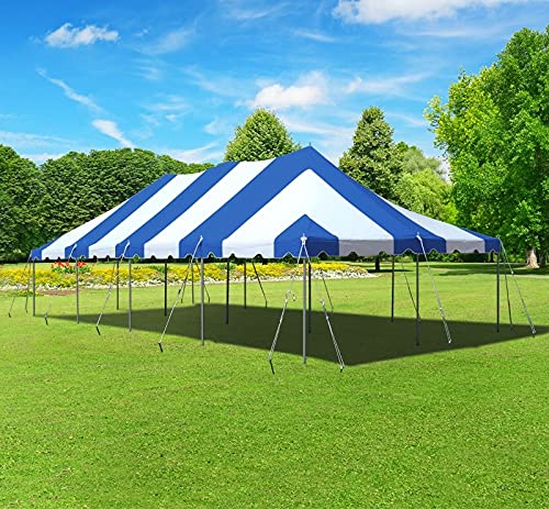 TentandTable 20' x 40' Premium Canopy Tent, Blue/White, Outdoor Pole Tent, 80-160 Person Capacity for Parties, Weddings, Events, Commercial and Residential Use, Large Heavy Duty Vinyl Canopy Tents TentandTable