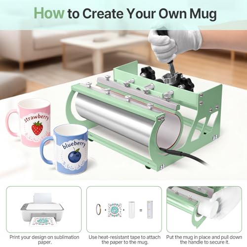 Slendor 5 in 1 Heat Press Machine 12x15 inch Sublimation Heat Press 360° Swing Away Heat Transfer Digital T-Shirt Pressing with 30OZ 20OZ Tumbler Press, Multifunction Combo for Hat Cap Plate Slendor