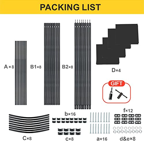 MAYOLIAH 4 Panel Privacy Screen Room Dividers 6FT Tall Portable Office Wall Divider for Rooms Separator 136"x20"x71", Black MAYOLIAH