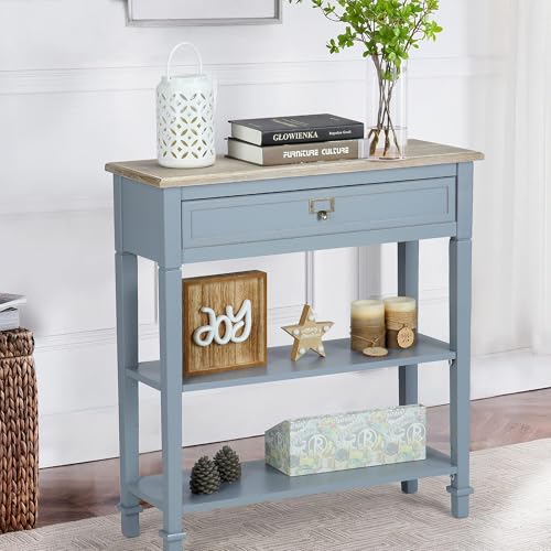 Wnutrees Multi-functional Console Desk, Grey, 30 in x 10.6 in x 31.5 in Wnutrees