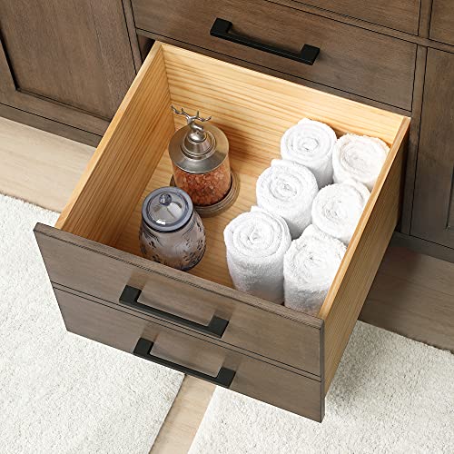 OVE Decors Maya Plus 72 in. Double Sink Bathroom Vanity in Almond Latte Finish, Black Hardware and Included Power Bar OVE Decors