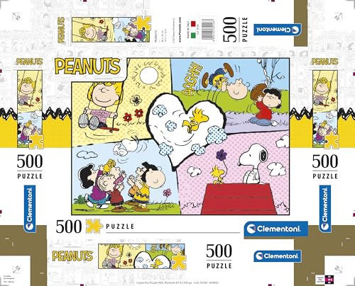 Clementoni - 35558 - Puzzle Peanuts - Jigsaw Puzzle 500 Pieces, Jigsaw Puzzle for Adults, Comic Puzzle - Made in Italy Clementoni