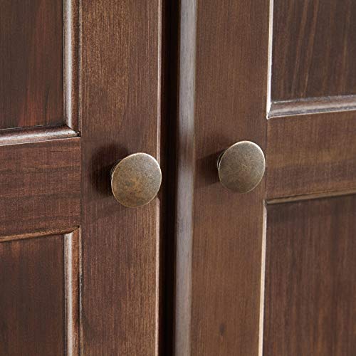 Shaker 2-Door Solid Wood Armoire Espresso Finish - 41x72x22 Brown Mission Craftsman Transitional Pine Includes Hardware Unknown