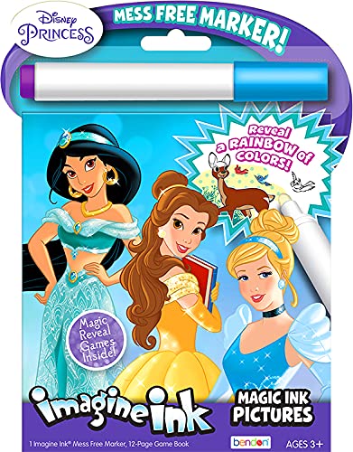 Classic Princess Magic Ink Coloring Super Set - 3 Books Featuring Disney Princesses, Frozen, and Raya The Last Dragon with Invisible Pens, Stickers Disney