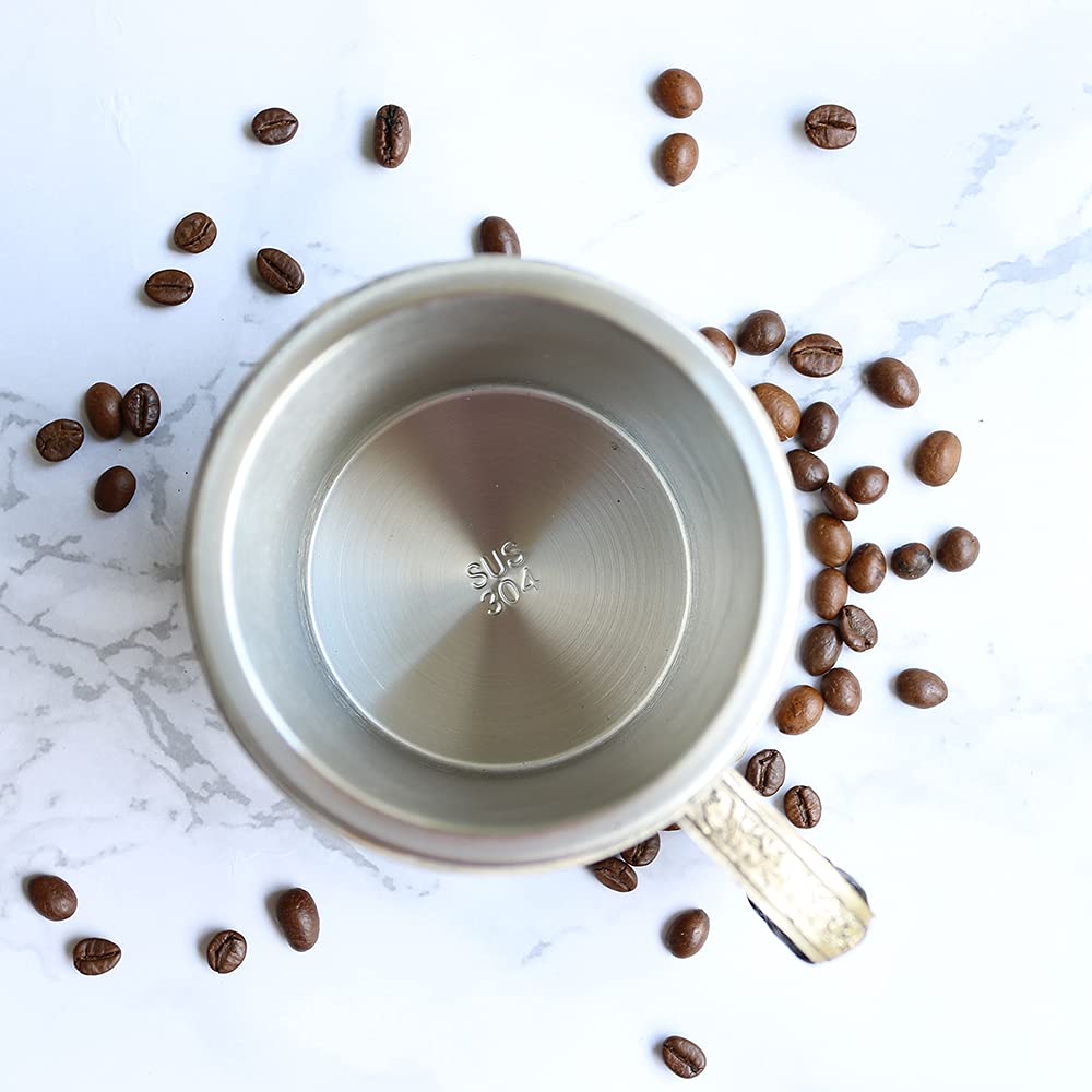 OTARTU Vintage Faux Oak Wood Barrel Beer Mug, Medieval Retro Viking Stainless Steel Coffee Cup Stein Tankard,17oz/500ML Cup Mug,Unique Gift OTARTU