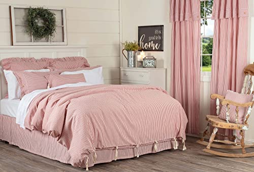 Piper Classics Farmhouse Ticking Stripe Duvet Cover Bedding, Red & Off-White, King 92x108, Comforter Cover w/Twill Ties, Soft, Comfortable, Farmhouse Bedroom Décor Piper Classics