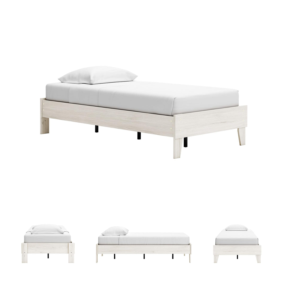 Signature Design by Ashley Socalle Casual Farmhouse Platform Bed Frame, Twin, Natural Beige Signature Design by Ashley