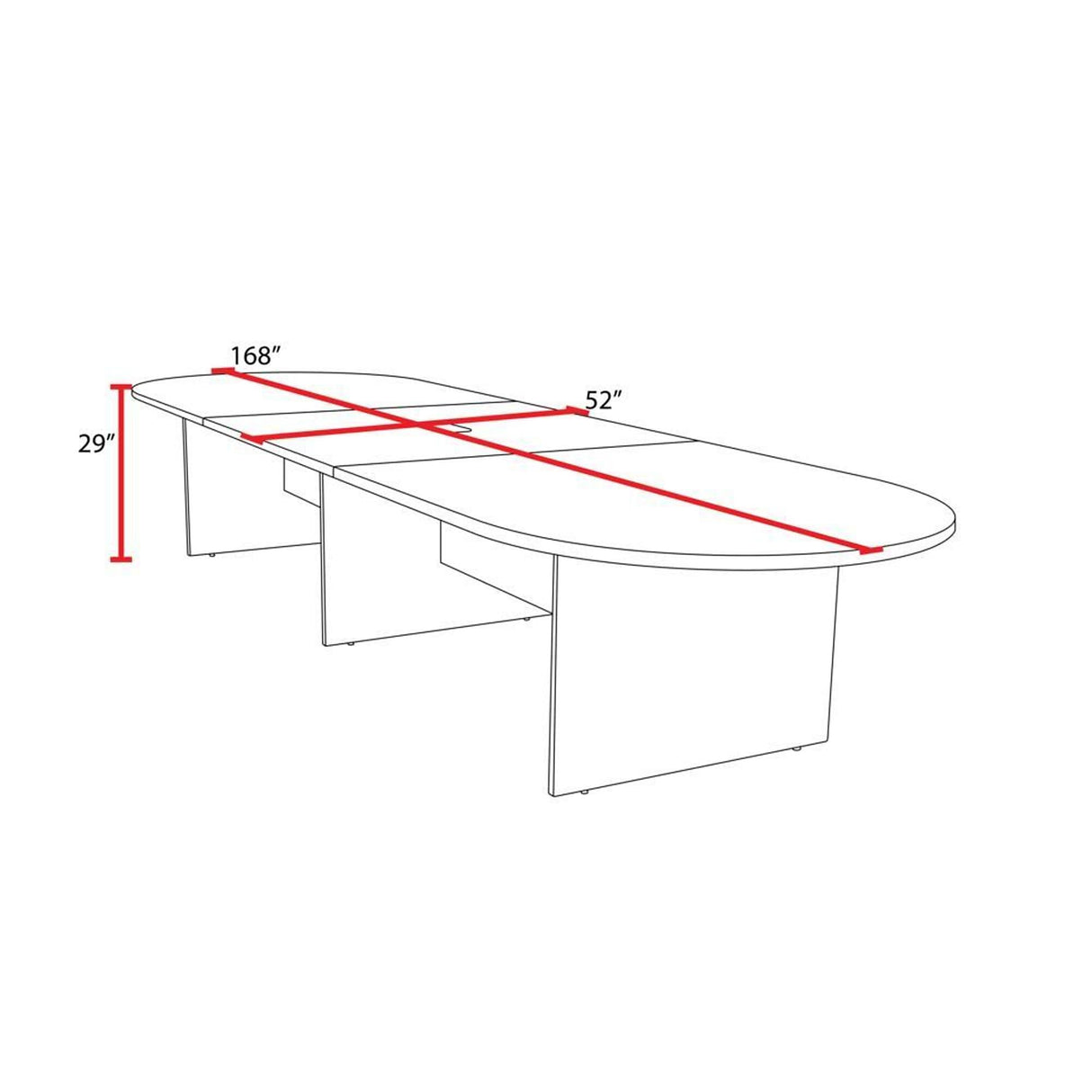 Regency Legacy Modular Conference Table with Tabletop Power & Data Port, 168", Ash Grey Regency