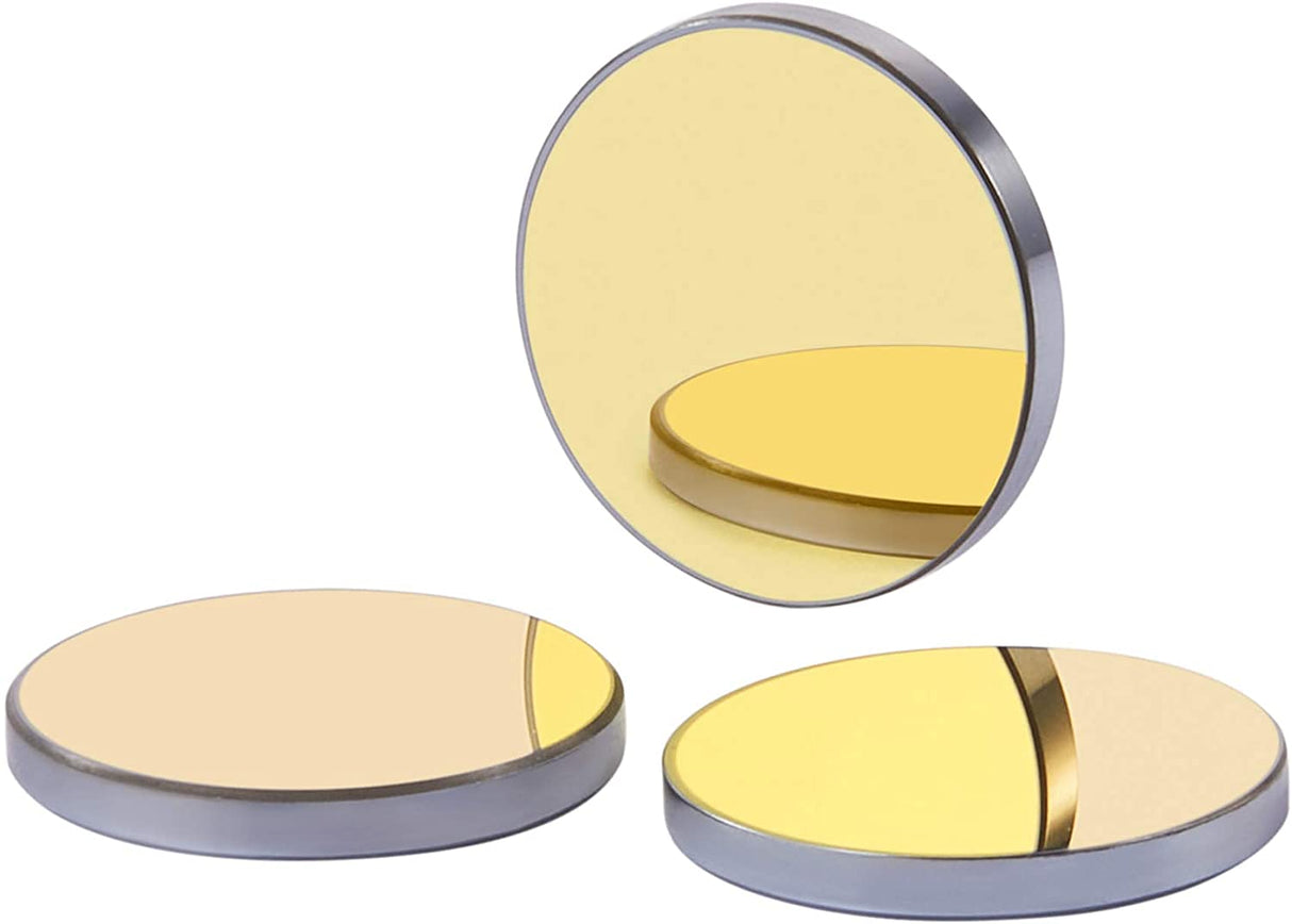 OMTech Laser Cutting Mirror Set, 20mm Gold Coated Silicon Replacement Mirrors for CO2 Laser Engraving Machines, 3mm High Transmittance Si Mirrors for 30W to 200W Laser Engravers, Set of 3 OMTech