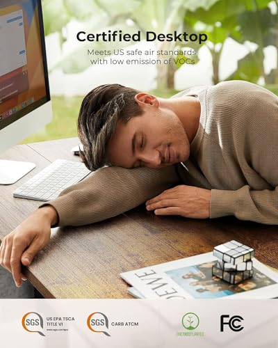 Marsail Standing Desk, Office Adjustable Heights Desk,Stand Up Desk,63x24 Inches Desktop Sit Stand Home Office Gaming Computer Desk with 4 Memory Presets,Headphone Hook,Cable Organizer,Rustic Marsail