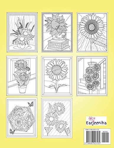 Sunflowers Coloring Book: Coloring book for adults and seniors Majosta