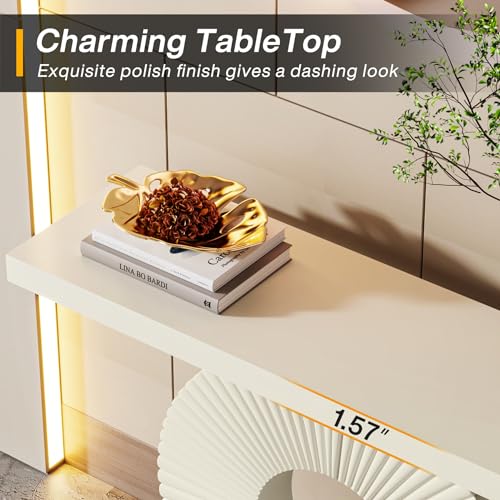 Tribesigns Modern Console Table with Geometric Base, 40 inch Wood Entryway Table Sofa Table Narrow Long, Contemporary Accent Table for Living Room, Entryway, Hallway Tribesigns