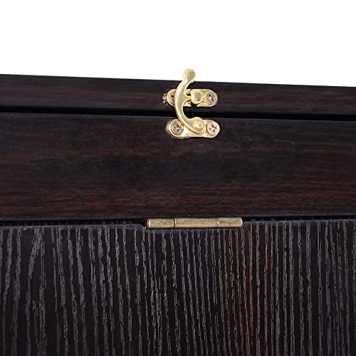 HOMCOM Wall Mounted Fold Out Convertible Desk, Multi-Function Floating Desk with Storage Shelf for Home Office, Espresso Brown HOMCOM