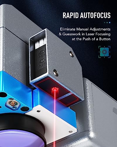 OMTECH 50W Fiber Marking Machine with Rotary Axis, 6.9x6.9 Fiber Laser Engraving Machine with JPT Laser Source, Fiber Laser Marker and Etcher with Autofocus and Camera for Aluminum Gold Jewelry OMTech