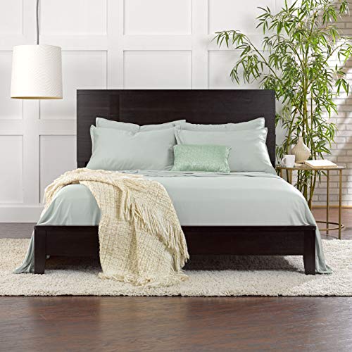 Pure Bamboo Queen Sheets, Genuine 100% Organic Viscose Derived from Bamboo Bed Sheet Set, Luxuriously Soft & Cooling, Double Stitching, 2 Year Quality Promise (Queen, Sea Glass) Pure Bamboo
