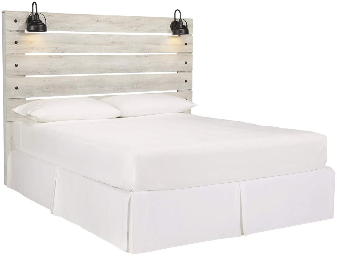 Signature Design by Ashley Cambeck Farmhouse Panel Headboard ONLY with USB Charging Stations, King, Whitewash Signature Design by Ashley