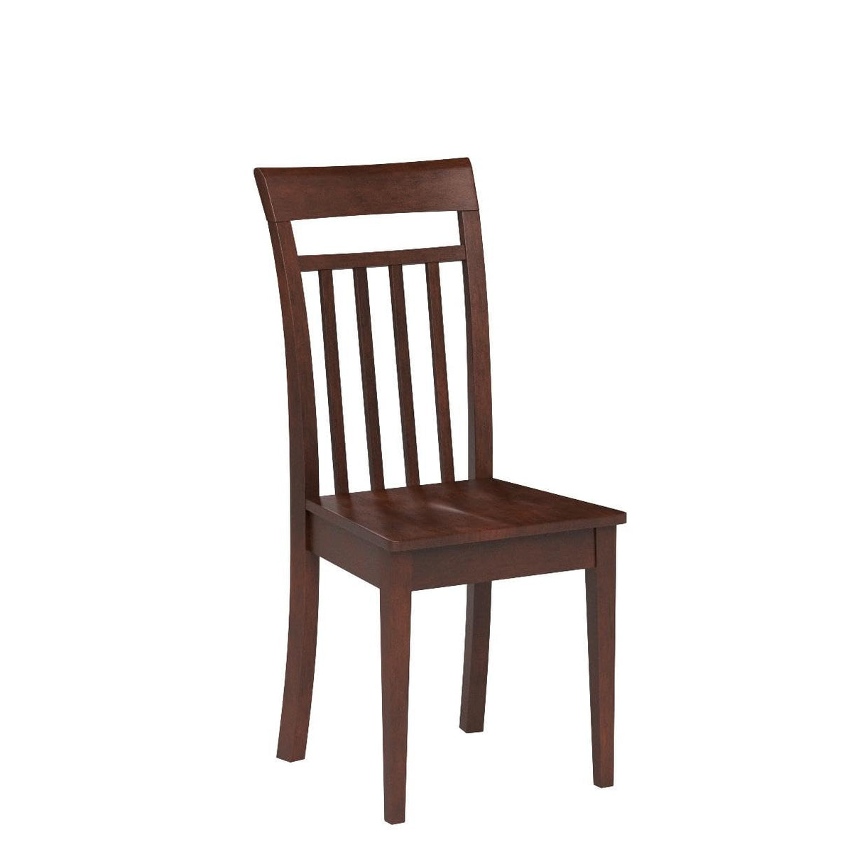 East West Furniture CAC-MAH-W Capri Dining Room Chairs - Slat Back Solid Wood Seat Chairs, Set of 2, Mahogany East West Furniture