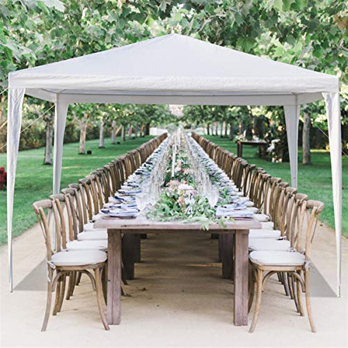 Homnso 10x30 Ft Outdoor Canopy with Sidewalls, Gazebo Shelter with 8 Removable Sidewalls, Canopy Tent for Cater Party, Wedding, Patio, BBQ Events(White) (10'x10'-3 walls) Homnso