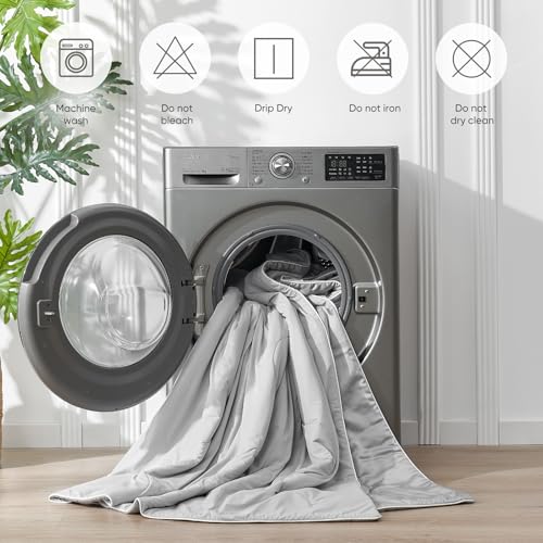 Snuggle Sac Natural Viscose Cooling Comforter Queen Size, Lightweight Breathable Silky Cooling Bedding with Q-Max>0.45 for Bedroom, Home Decor, Hot Sleepers & Night Sweats, Cool Gray 90"x90" Snuggle Sac