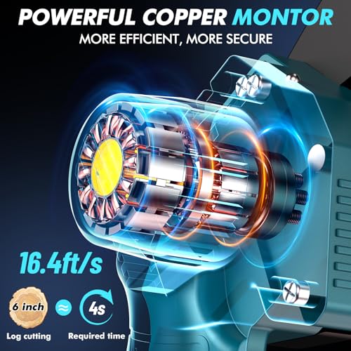 Seesii Mini Chainsaw Cordless 6-inch, Handheld Electric Power Chain Saw with 2 Batteries, for Tree Trimming Wood Cutting, Best Gifts for Dad, Husband Seesii