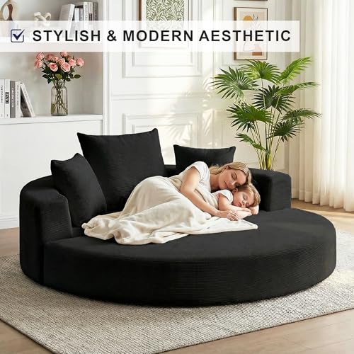 Casaphoria Modern Futon Sofa Bed,67 Inch Wide Folding Couch with Wide Armrests and Pillows,Convertible Lounger for Apartment,Guest Room,Daybed(Black) Casaphoria