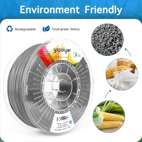 YXPOLYER PLA Plus Filament Food-Grade pla+ PLA Plus 3D Printing Filament 1.75 mm 1kg 2.2lbs with Reusable PC Spool, Modified 3D Printer Filament for Most FDM 3D Printers yxpolyer