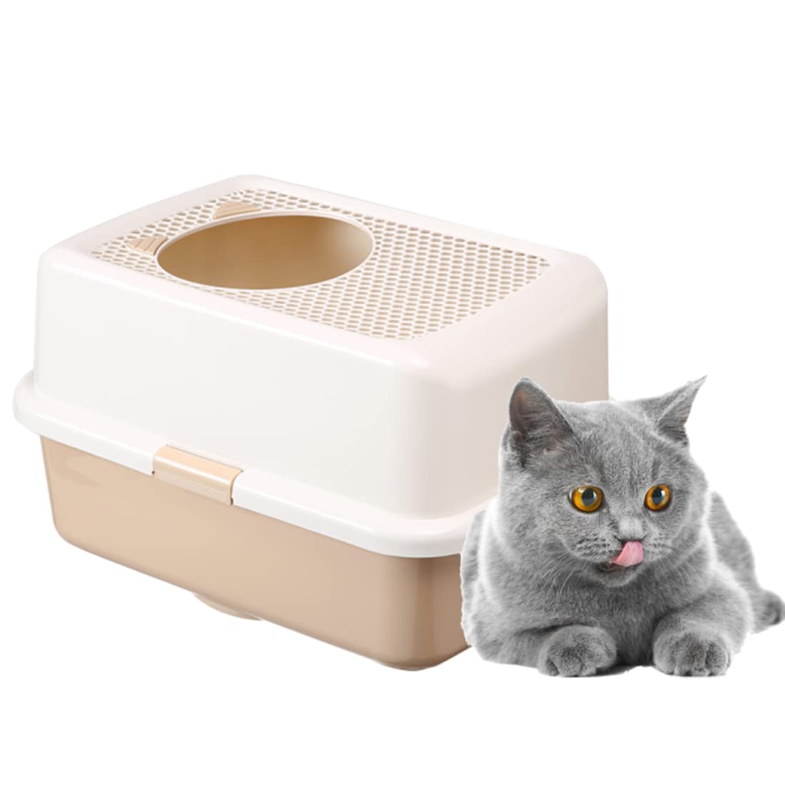 Smart Paws Covered Litter Box for Cats – Enclosed Design with Odor Control, No Mess, Easy Clean, Large Size for Multiple Cats Smart Paws